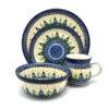Polish Pottery 4-pc. Place Setting With Standard Bowl - Christmas Trees
