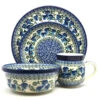 Polish Pottery 4-pc. Place Setting With Standard Bowl - Winter Viola