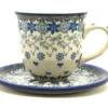 Polish Pottery 8 Oz. Cup & Saucer - Silver Lace