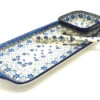 Polish Pottery Appetizer Serving Set - Silver Lace