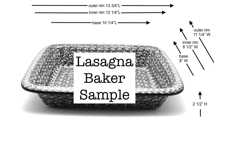 Polish Pottery Baker - Lasagna - Blue Chicory 2 Polish Pottery Baker - Lasagna - Blue Chicory - Image 2