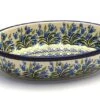 Polish Pottery Baker - Oval - Small - Blue Bells