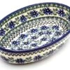 Polish Pottery Baker - Oval - Small - Blue Chicory