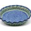 Polish Pottery Baker - Pie Dish - Fluted - Tranquility