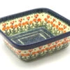 Polish Pottery Baker - Square - Peach Spring Daisy