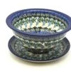 Polish Pottery Berry Bowl With Saucer - Wisteria