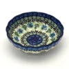 Polish Pottery Bowl - Shallow Scalloped - Small - Morning Glory