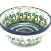 Polish Pottery Bowl - Soup And Salad - Blue Spring Daisy