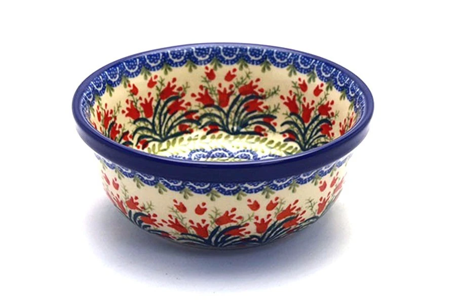 Polish Pottery Bowl - Soup And Salad - Crimson Bells