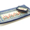 Polish Pottery Bread Dipping Set - Crimson Bells