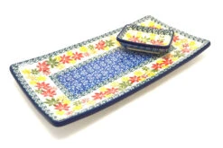 Polish Pottery Bread Dipping Set - Maple Harvest