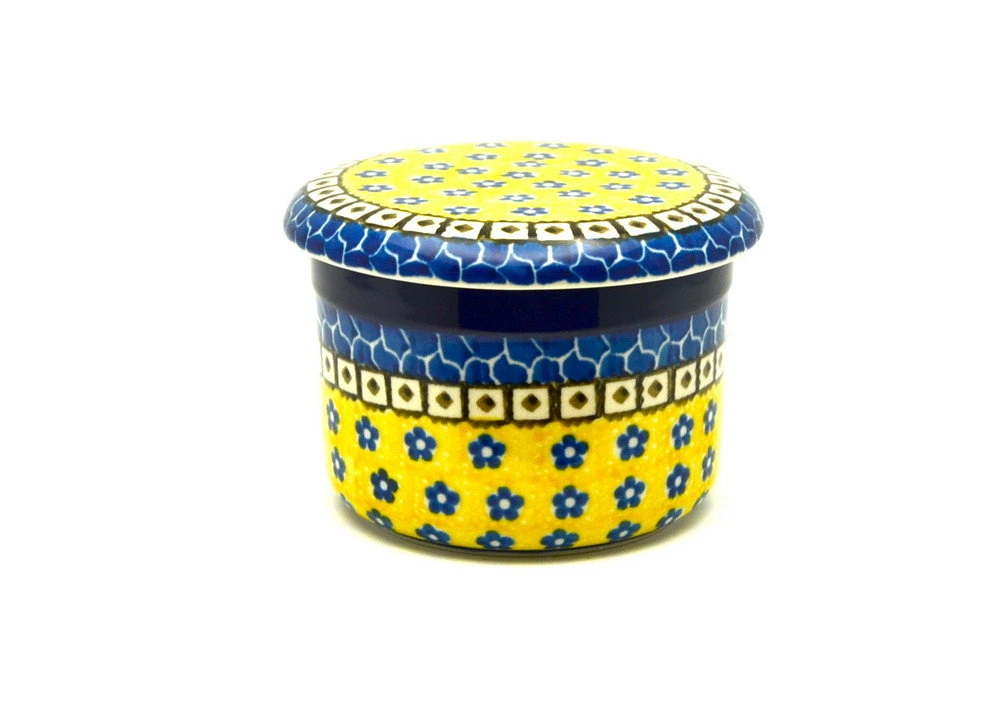 Polish Pottery Butter Keeper - Sunburst 1 Polish Pottery Butter Keeper - Sunburst