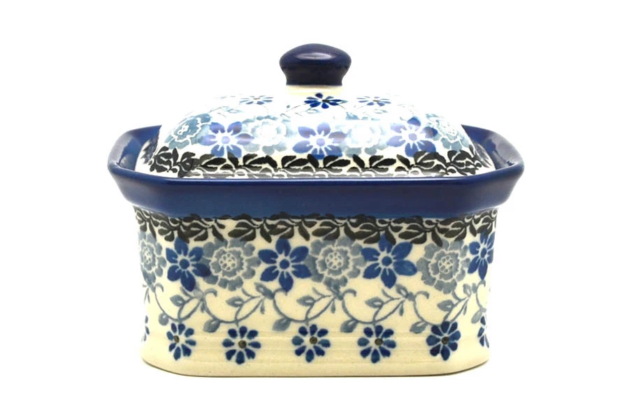 Polish Pottery Cake Box - Small - Silver Lace