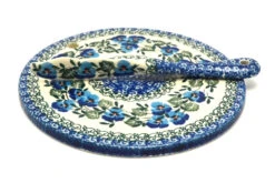 Polish Pottery Cheese Board & Spreader Set - Winter Viola