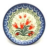 Polish Pottery Coaster - Crimson Bells