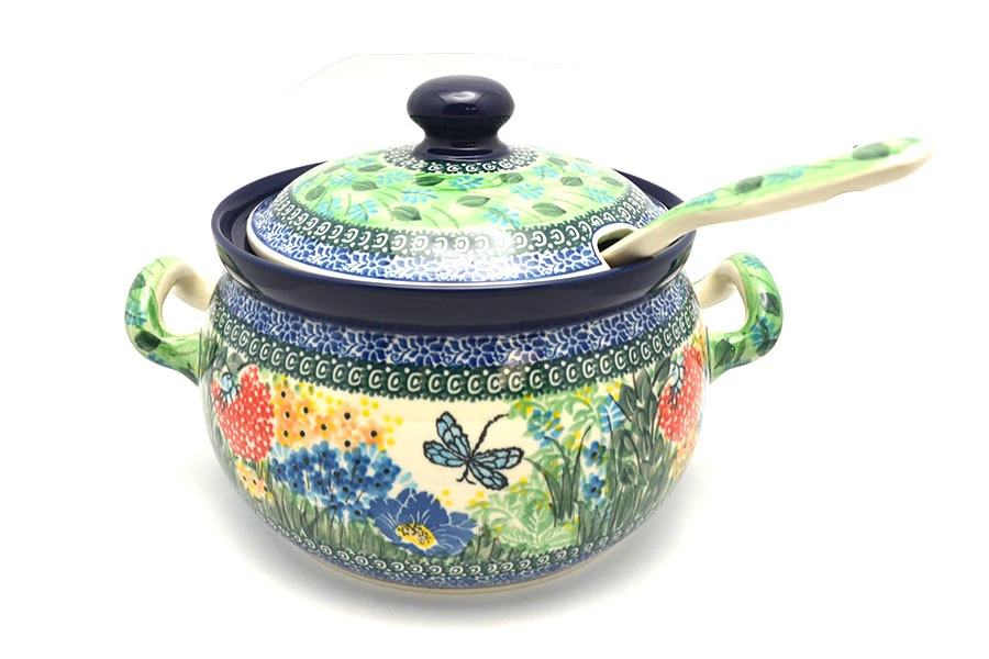 Polish Pottery Covered Tureen And Ladle Set - Unikat Signature - U4612