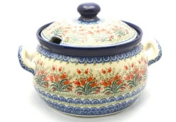 Polish Pottery Covered Tureen - Crimson Bells