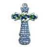 Polish Pottery Cross - Large (8") - Blue Berries