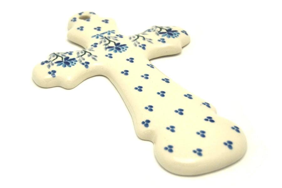 Polish Pottery Cross - Large (8") - Clover Field