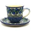 Polish Pottery Cup & Saucer - Huckleberry