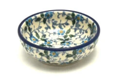 Polish Pottery Dish - Round Food Prep - Forget-Me-Knot