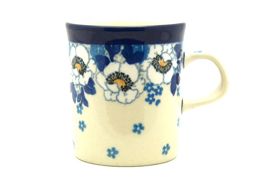 Polish Pottery Espresso Cup - 5 Oz. - White Poppy
