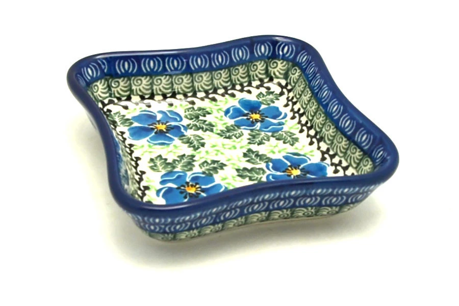 Polish Pottery Fluted Dipping Dish - Morning Glory