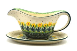 Polish Pottery Gravy Boat - Daffodil