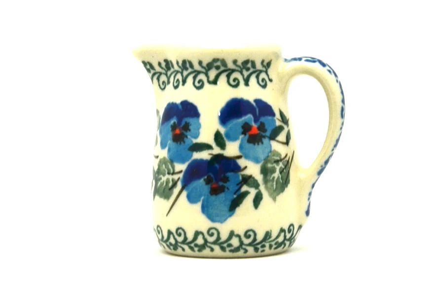 Polish Pottery Miniature Pitcher - Winter Viola