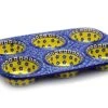 Polish Pottery Muffin Pan - Sunburst