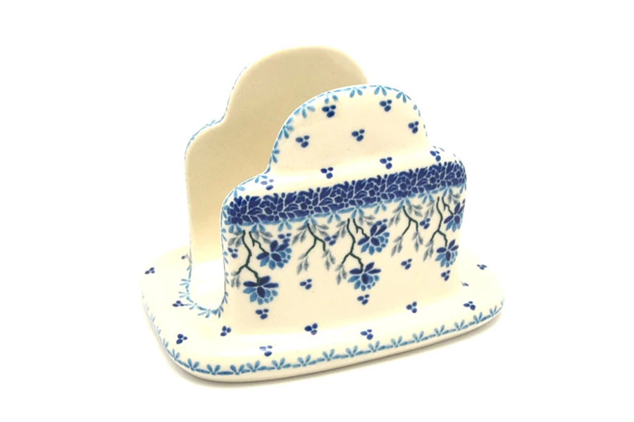 Polish Pottery Napkin Holder - Clover Field
