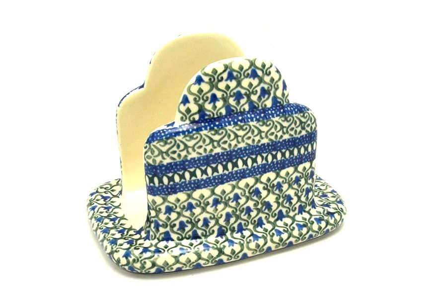 Polish Pottery Napkin Holder - Tulip Trellis