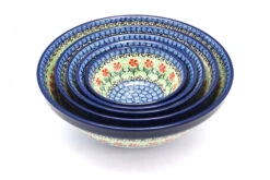 Polish Pottery Nesting Bowl Set - Maraschino