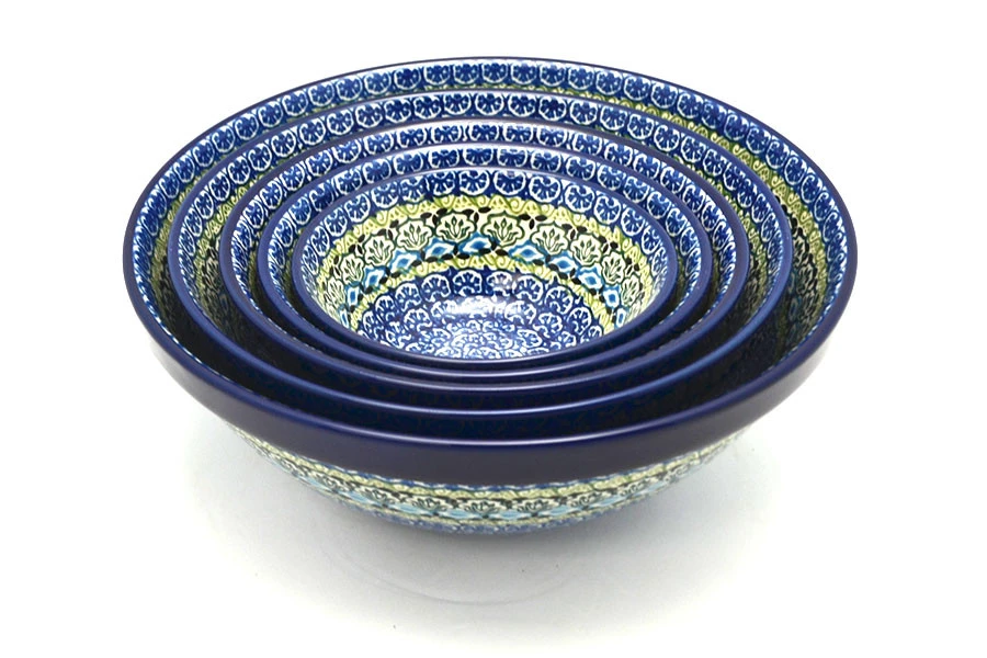 Polish Pottery Nesting Bowl Set - Tranquility 1 Polish Pottery Nesting Bowl Set - Tranquility