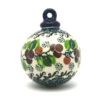 Polish Pottery Ornament - Ball - Burgundy Berry Green