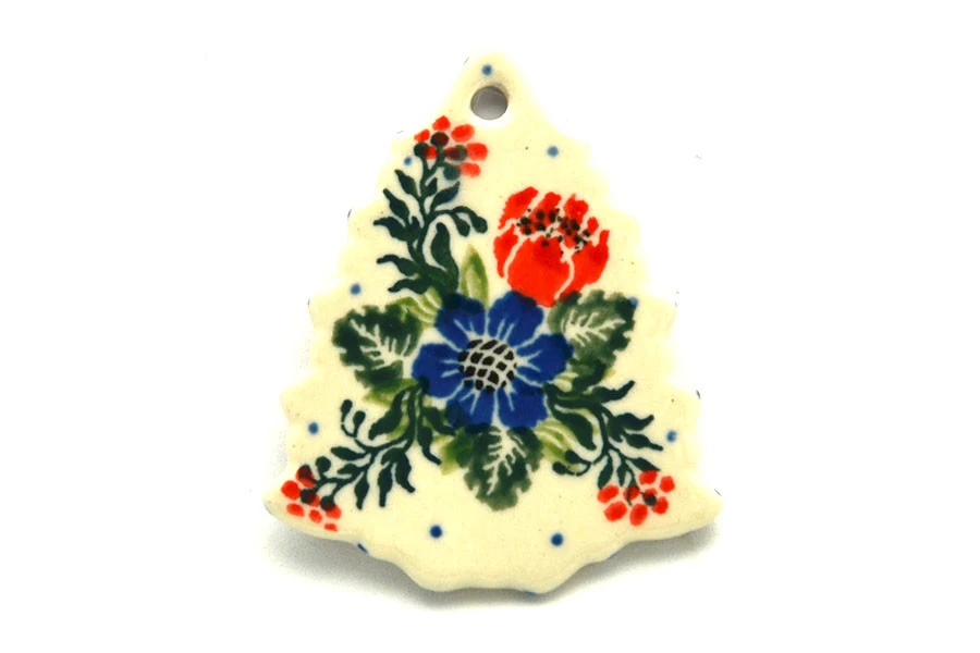 Polish Pottery Ornament - Christmas Tree - Garden Party 1 Polish Pottery Ornament - Christmas Tree - Garden Party