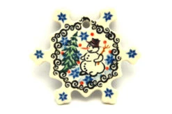 Polish Pottery Ornament - Snowflake - Unikat Signature - U4661