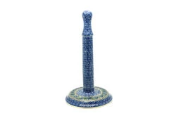 Polish Pottery Paper Towel Holder - Peacock Feather