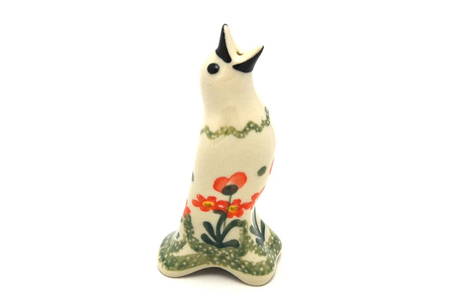 Polish Pottery Pie Bird - Peach Spring Daisy