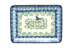 Polish Pottery Plate - Rectangular - Song Bird
