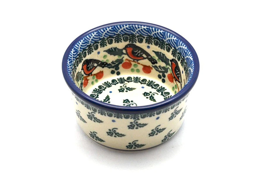 Polish Pottery Ramekin - Red Robin 1 Polish Pottery Ramekin - Red Robin