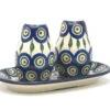 Polish Pottery Salt & Pepper Set - Peacock