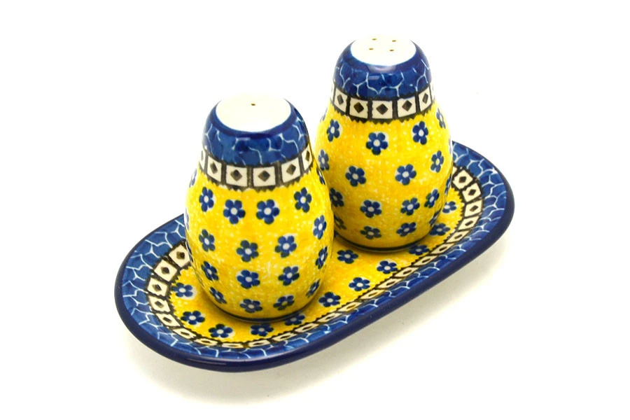 Polish Pottery Salt & Pepper Set - Sunburst