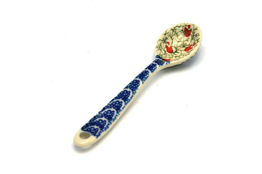 Polish Pottery Spoon - Small - Crimson Bells
