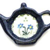 Polish Pottery Tea Bag Holder - Blue Spring Daisy