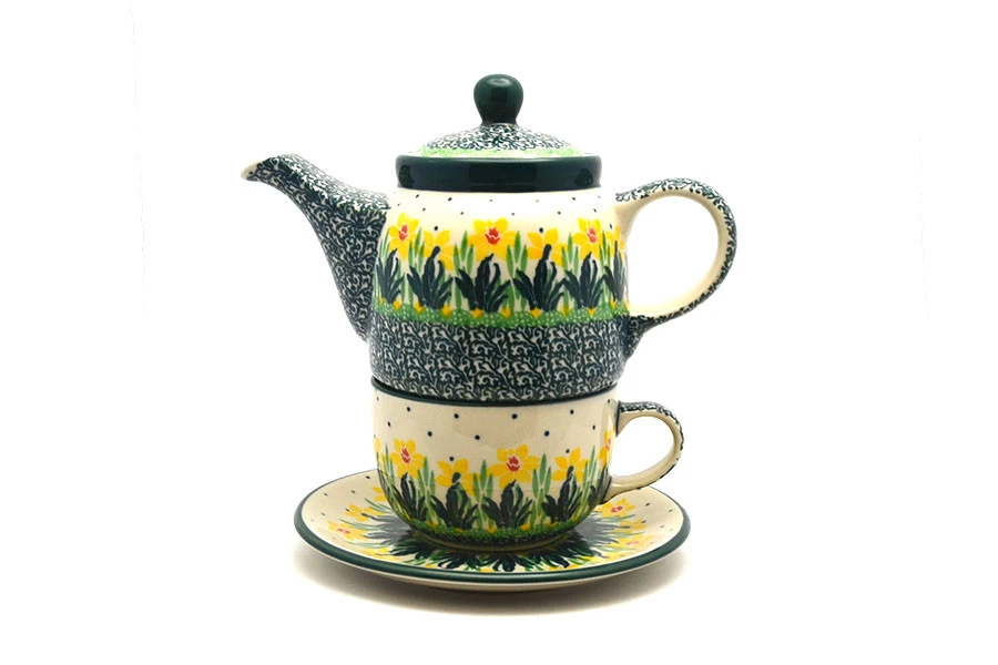Polish Pottery Tea Time For One - Daffodil