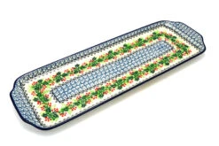 Polish Pottery Tray - Appetizer - 16" - Holly Berry