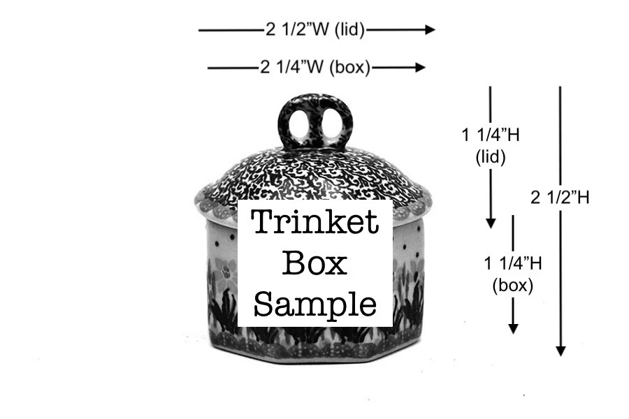 Polish Pottery Trinket Box - Crimson Bells 2 Polish Pottery Trinket Box - Crimson Bells - Image 2