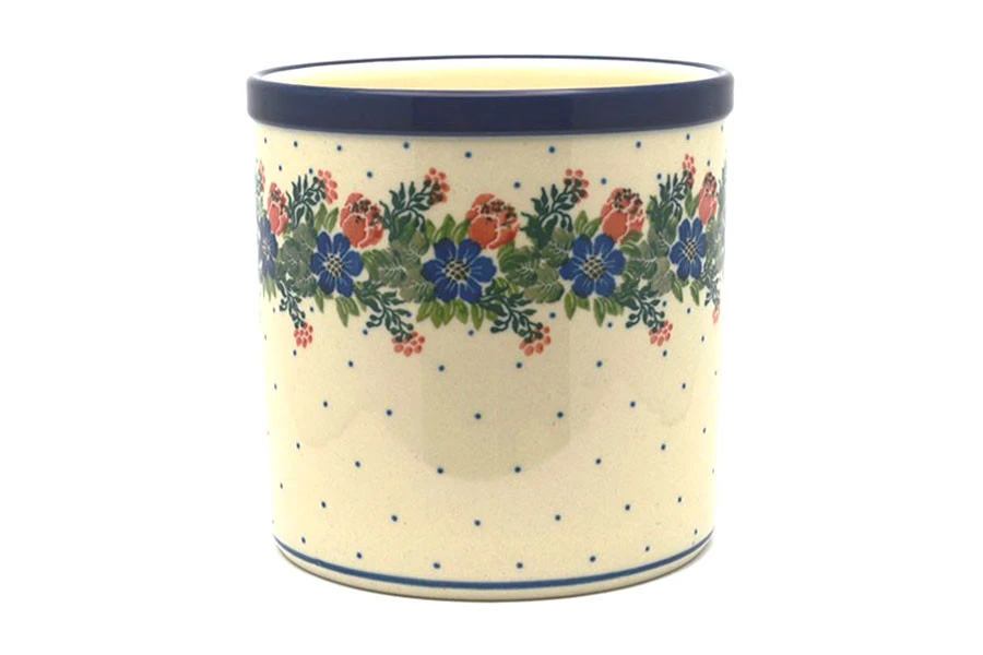 Polish Pottery Utensil Holder - Garden Party
