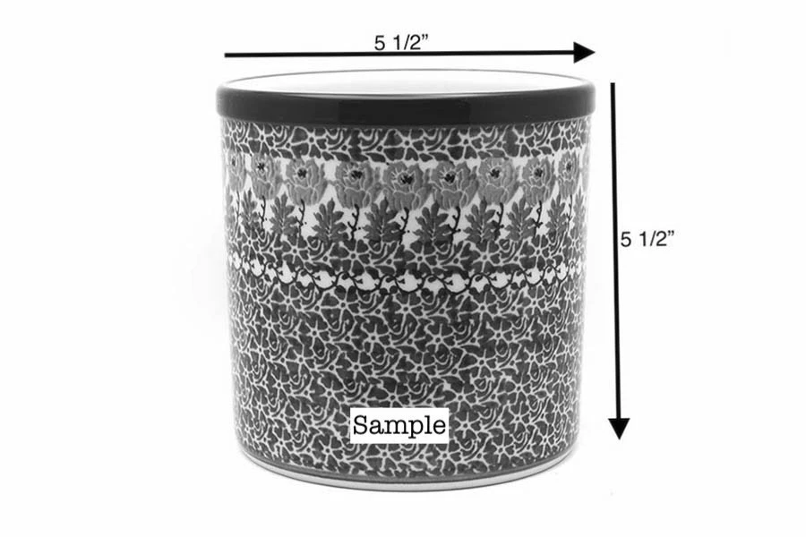 Polish Pottery Utensil Holder - Peach Spring Daisy 2 Polish Pottery Utensil Holder - Peach Spring Daisy - Image 2